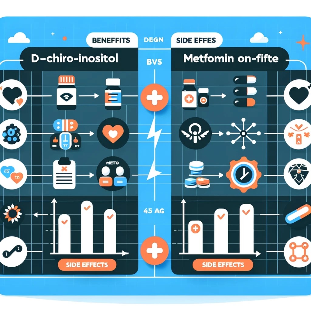 Comparative analysis of D-Chiro-Inositol and Metformin for PCOS treatment.