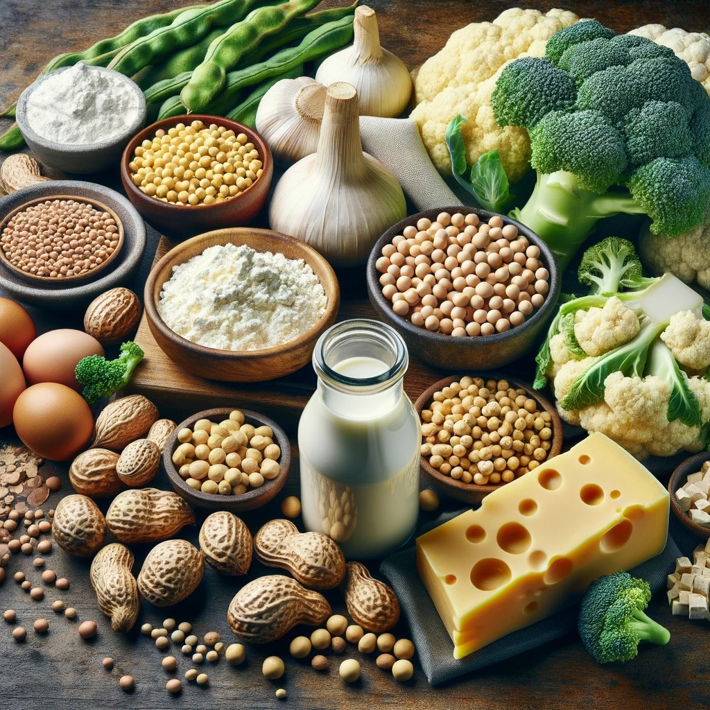 Natural sources of spermidine: aged cheeses, soybeans, cruciferous vegetables.