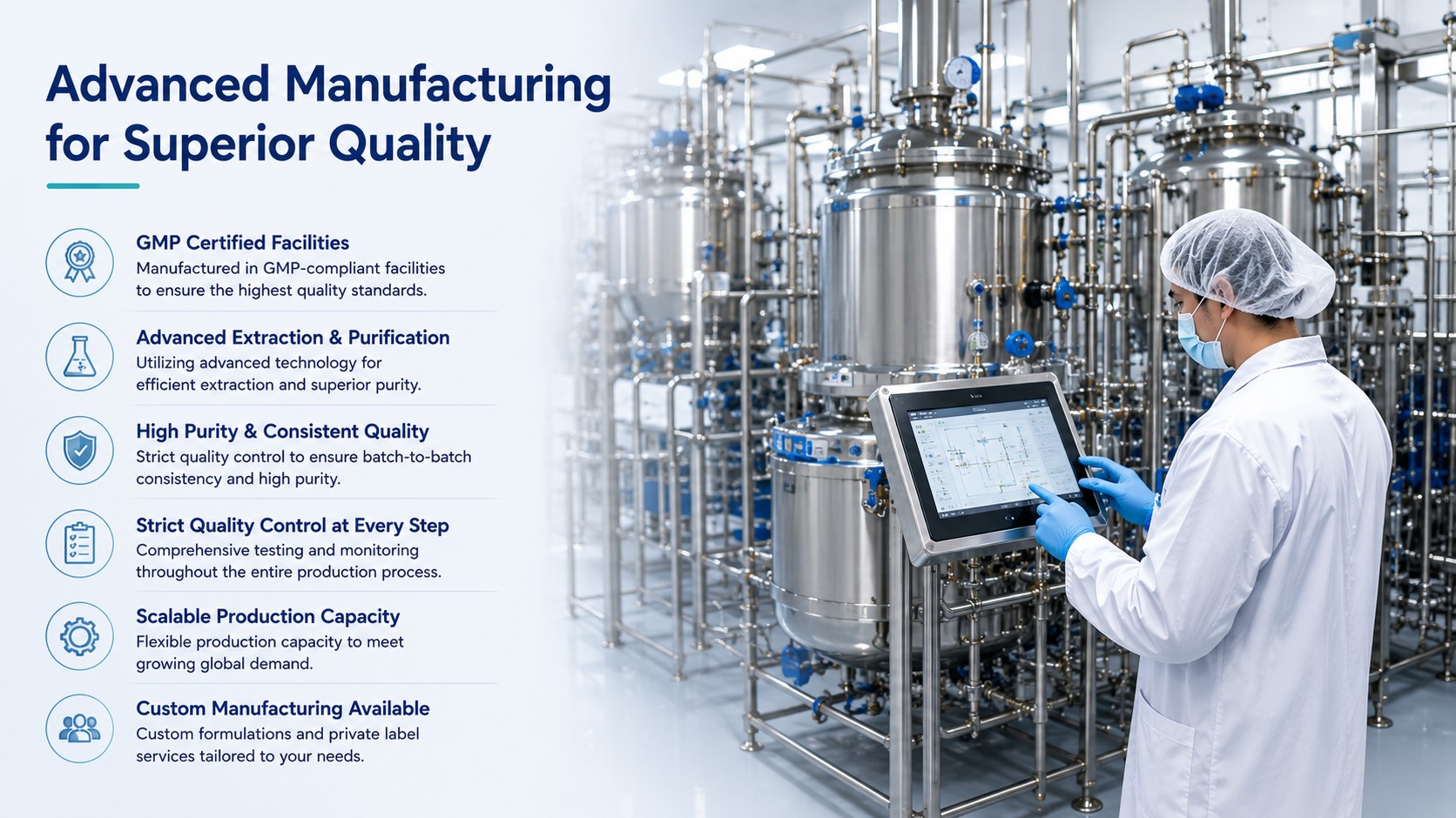 Stearoylethanolamide SEA manufacturing facility and quality control