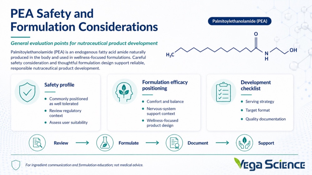 Palmitoylethanolamide PEA s Safety and Efficacy A Promise of Trust and Reliability ingredient information and formulation support