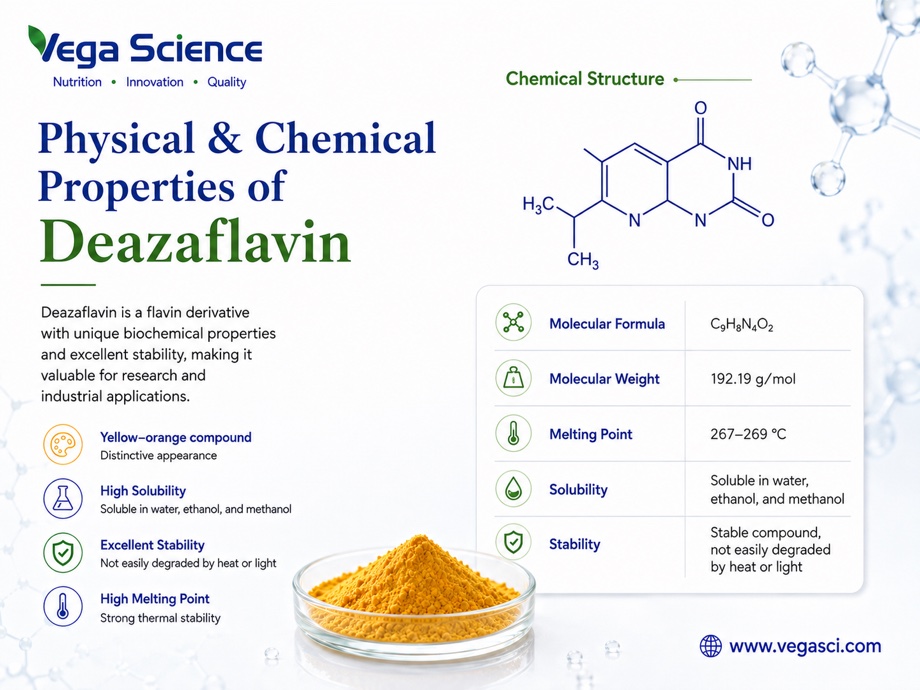Deazaflavin physical and chemical properties infographic
