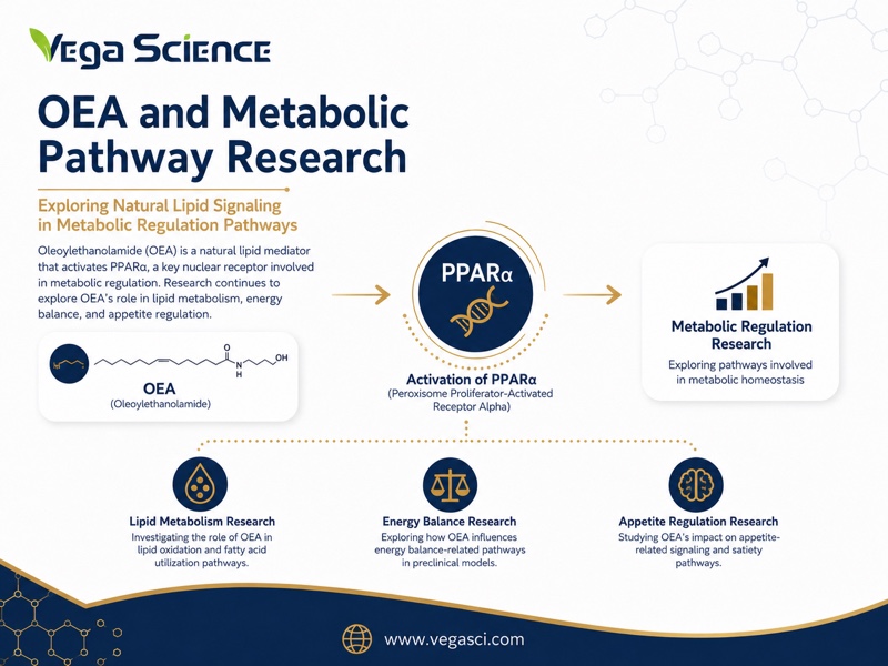 Oleoylethanolamide (OEA) article-specific research mechanism or biological pathway context infographic