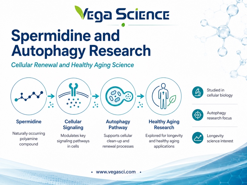 Spermidine Trihydrochloride article-specific research mechanism or biological pathway context infographic