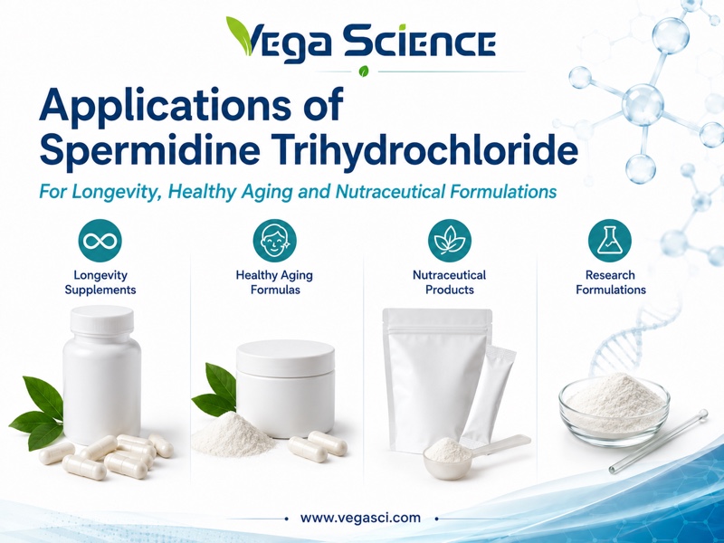 Spermidine Trihydrochloride applications and formulation context infographic