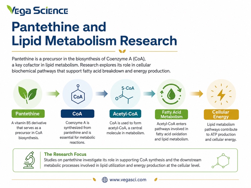 Pantethine article-specific research mechanism or biological pathway context infographic